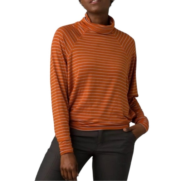 Prana Sol Protect Turtleneck Striped Blouse - Picture 1 of 4